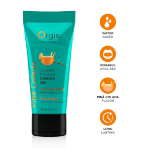 Съедобный интимный гель Orgie Lube Tube Cocktail Pina Colada, 50 мл_1 Съедобный интимный гель Orgie Lube Tube Cocktail Pina Colada, 50 мл_1