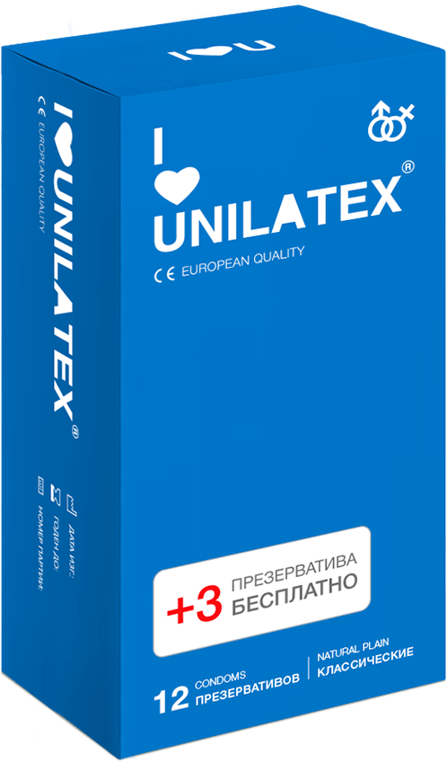 Презервативы классические Unilatex Natural Plain 12+3 шт _1