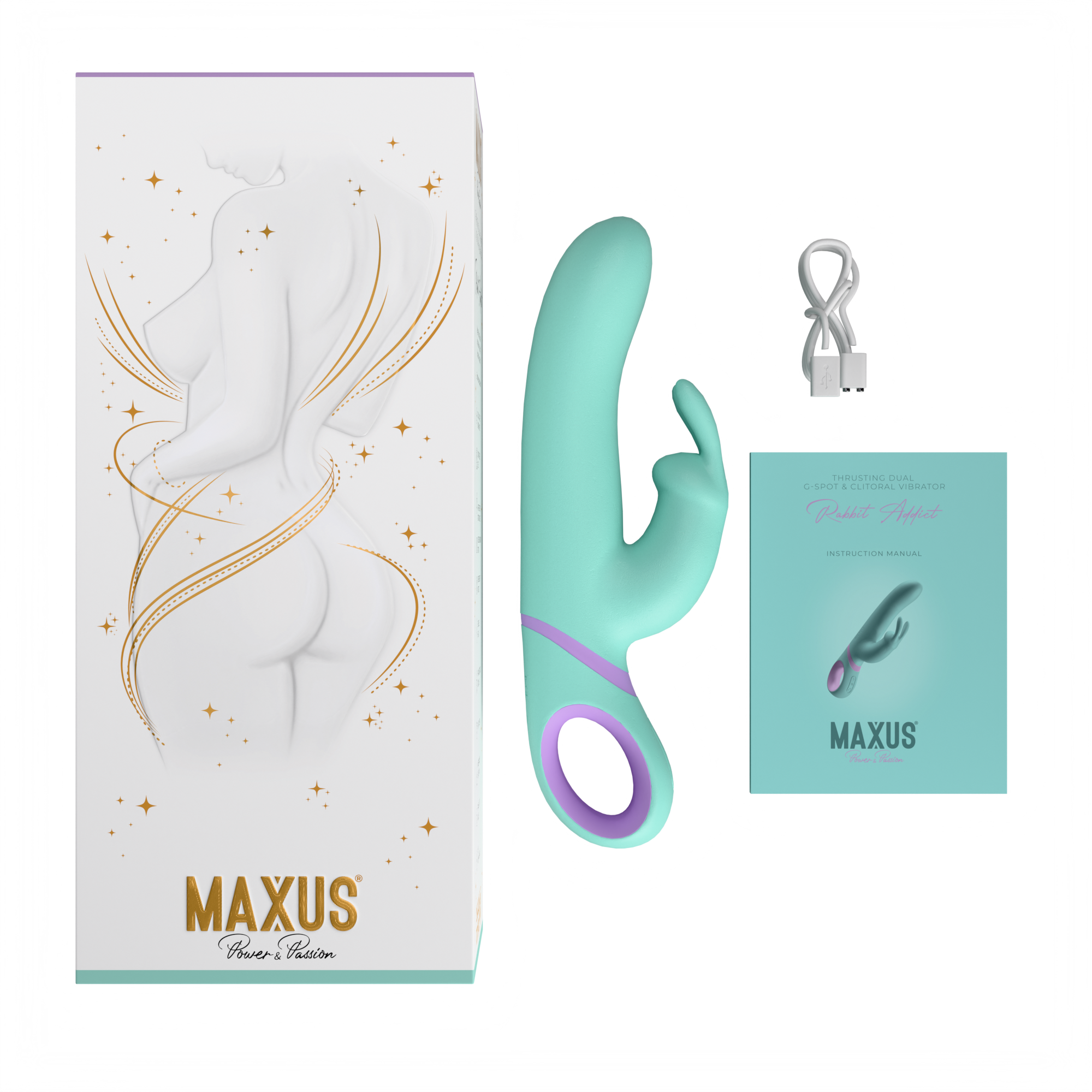 Вибратор для зоны G и наружной стимуляции Maxus Rabbit Addict (Рэббит Аддикт)_2
