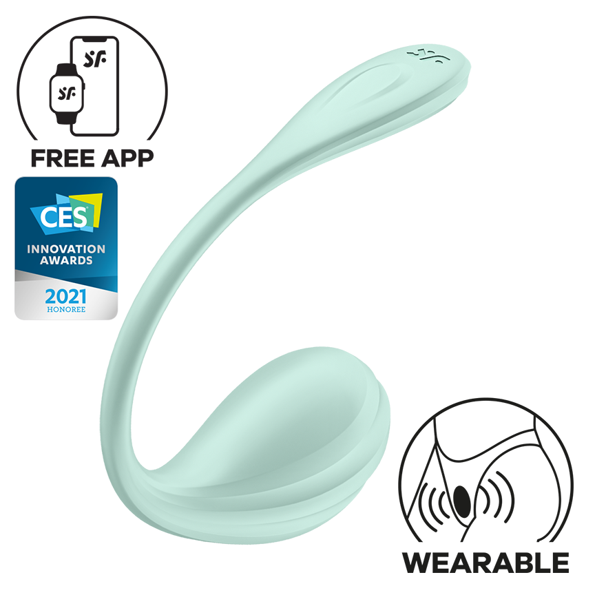 Виброяйцо Satisfyer Smooth Petal, мятный_2