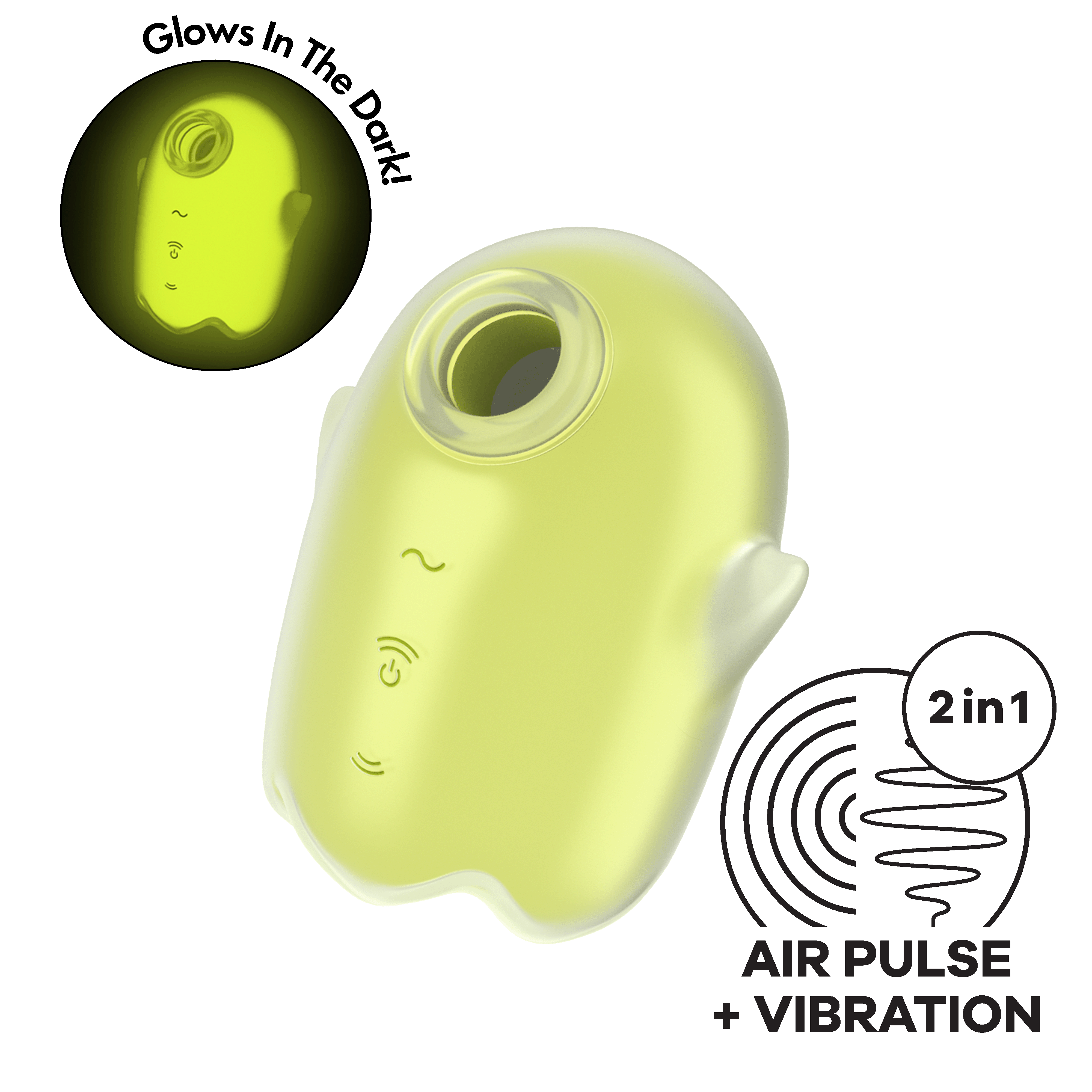 Светящийся вакуумный стимулятор Satisfyer Glowing Ghost, желтый_1