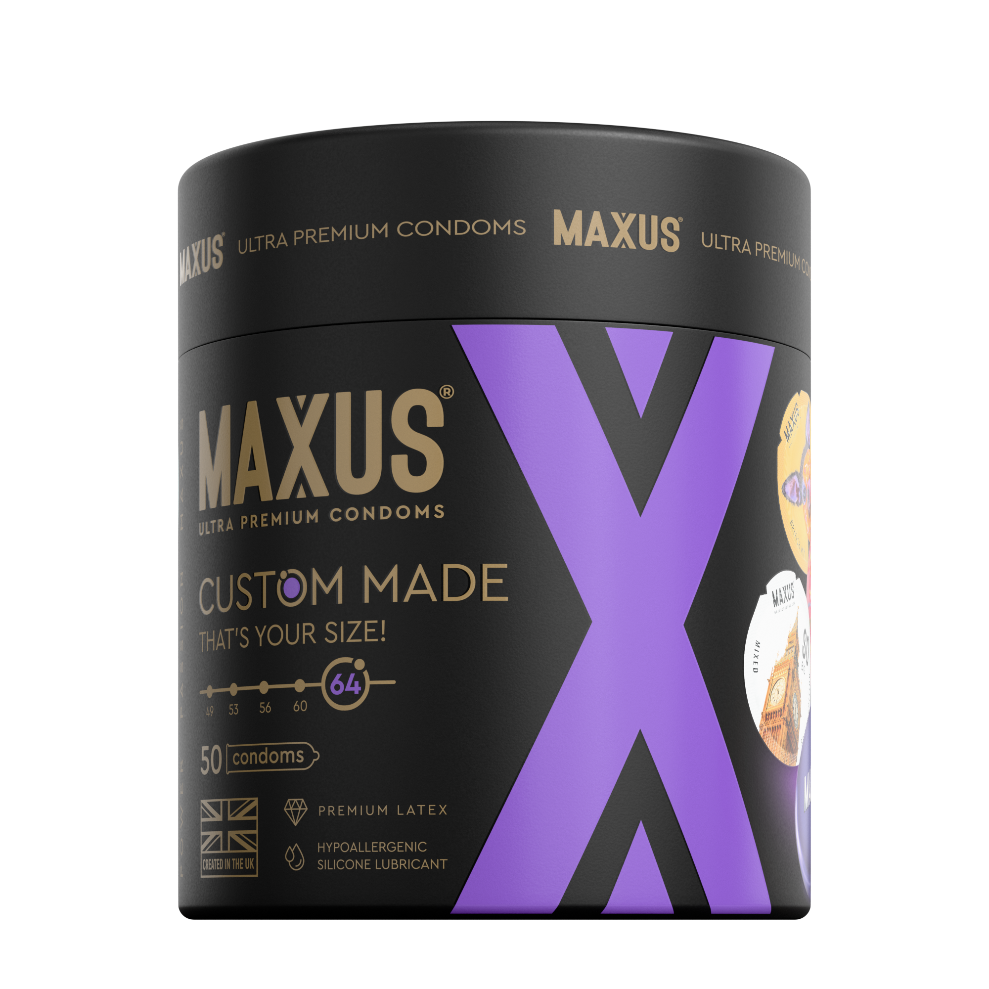 Презервативы MAXUS Custom Made 64 №50 в железном кейсе, увеличенные X-Edition, 50 шт_3