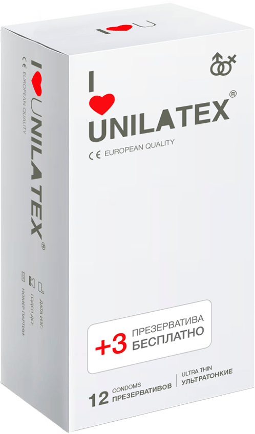 Презервативы ультратонкие Unilatex UltraThin 12 шт+3 шт _1