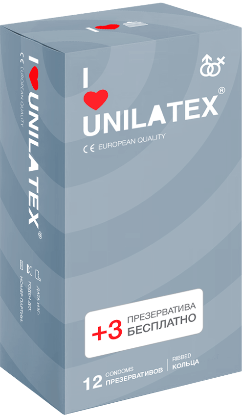 Презервативы ребристые Unilatex Ribbed 12+3 шт_1