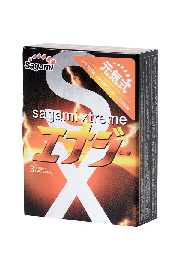 Презервативы Sagami Xtreme Energy с ароматом энергетика 3 шт._1