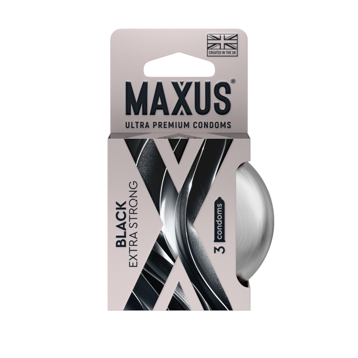 Презервативы MAXUS Extra Strong №3 в железном кейсе, черные, утолщенные, 3 шт_1