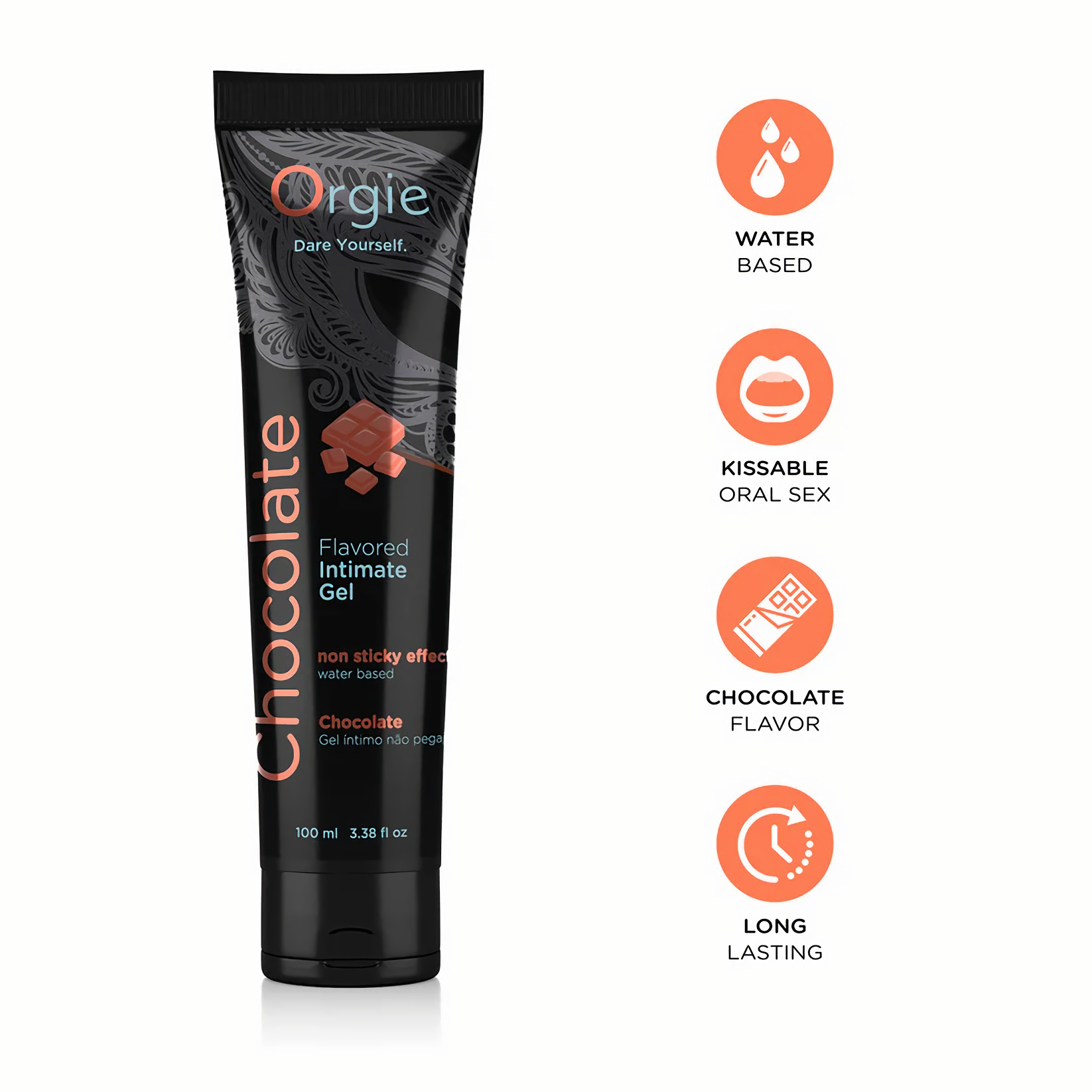 Съедобный интимный гель Orgie Lube Tube Chocolate, 100 мл_5