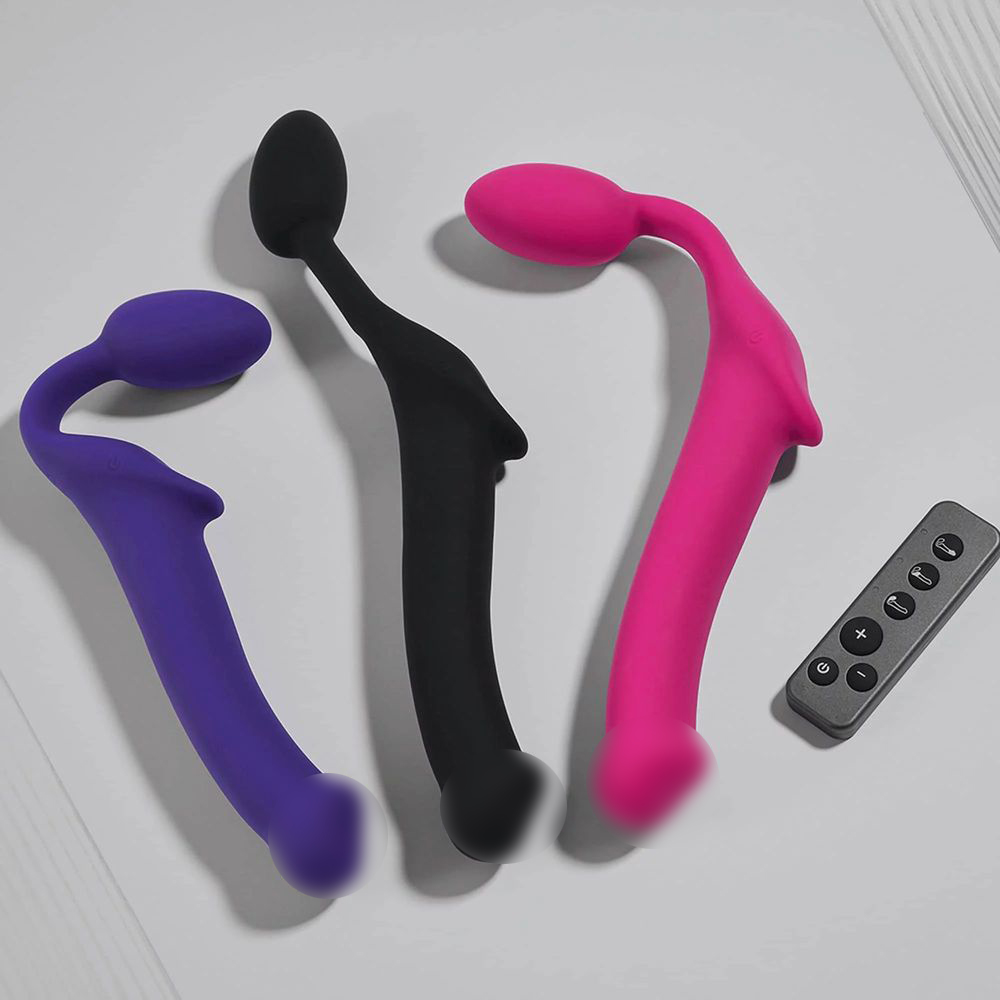 Вибрострапон Strap-On-Me с 3 моторами, фуксия L, 17 см_2