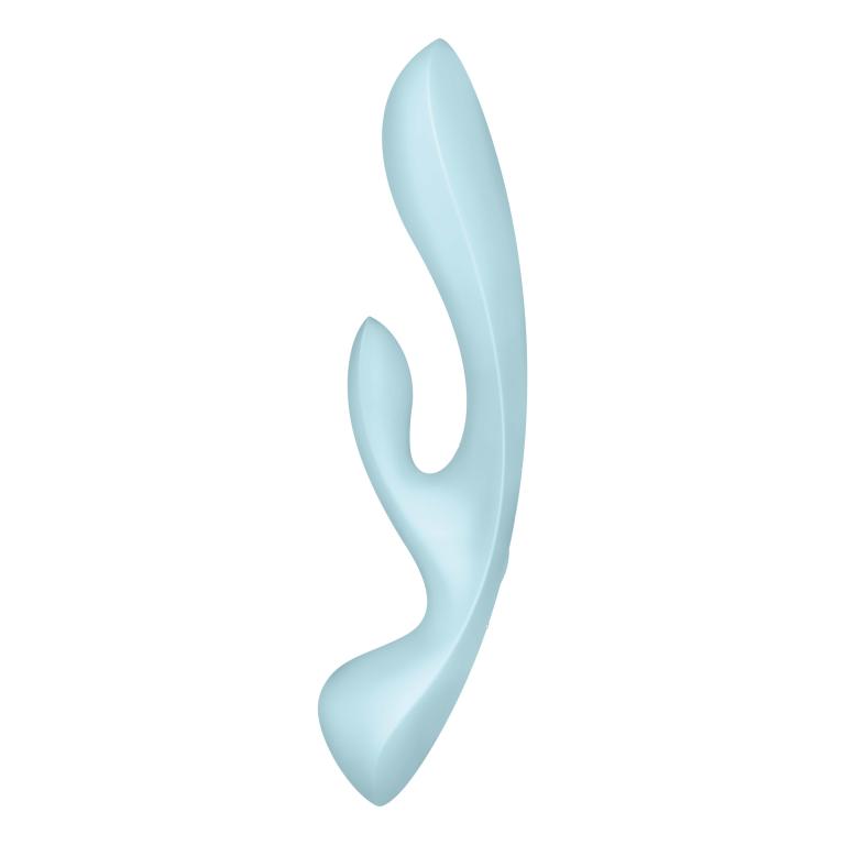 Гибкий вибратор-кролик 2 в 1 Satisfyer Triple Oh, голубой_5