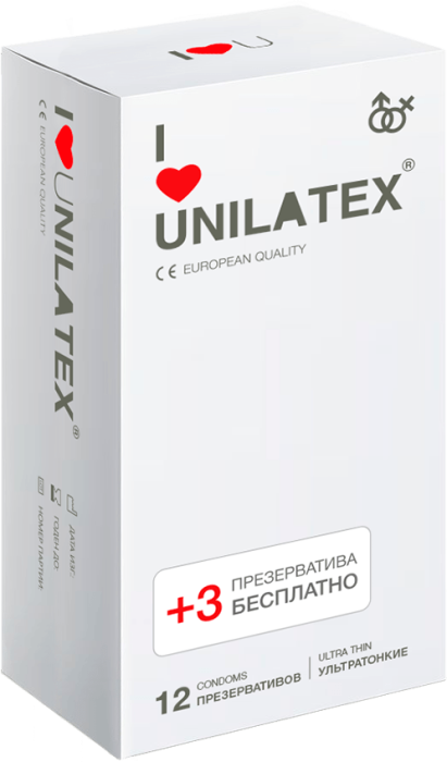 Презервативы ультратонкие Unilatex UltraThin 12 шт+3 шт _1