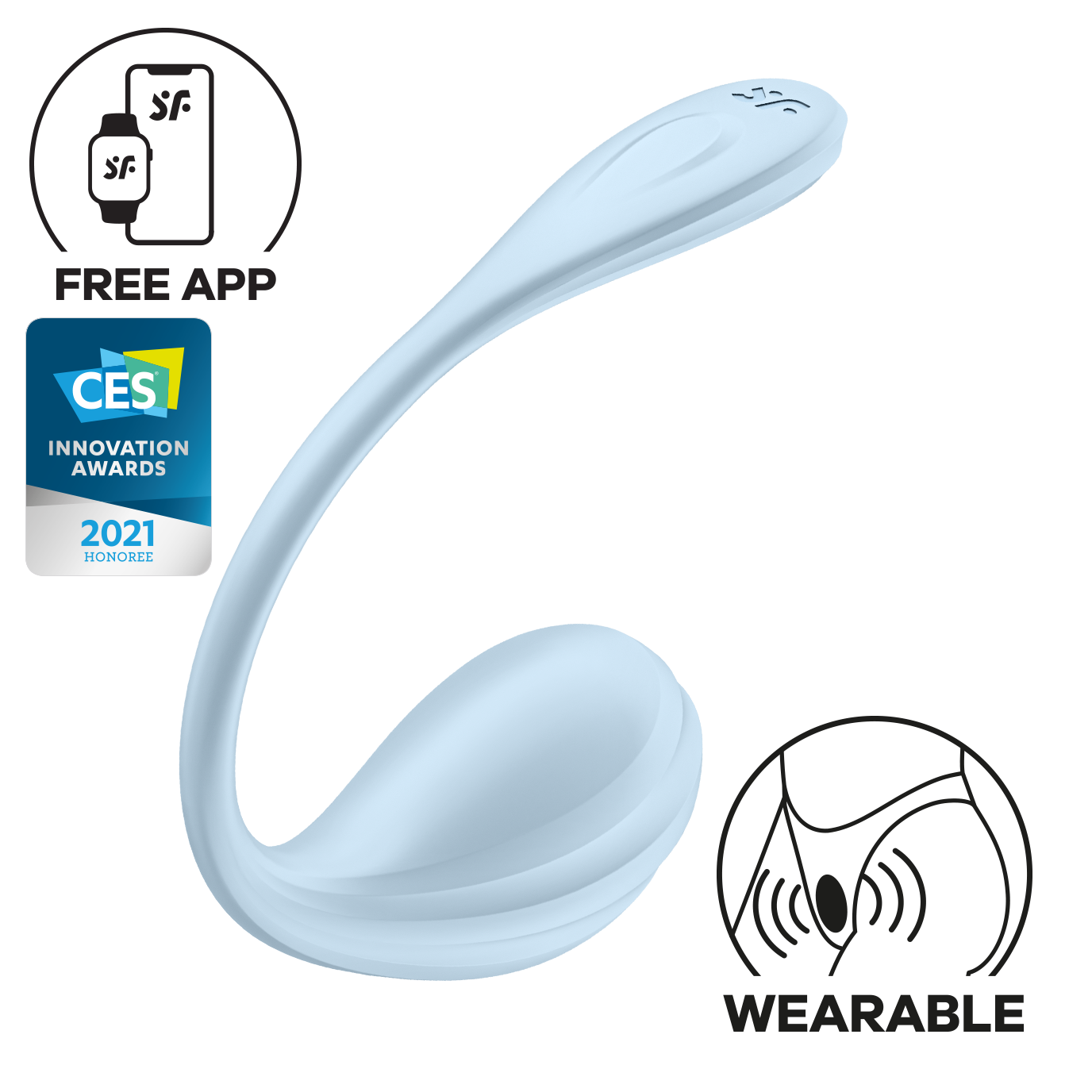 Виброяйцо Satisfyer Smooth Petal, голубой_1