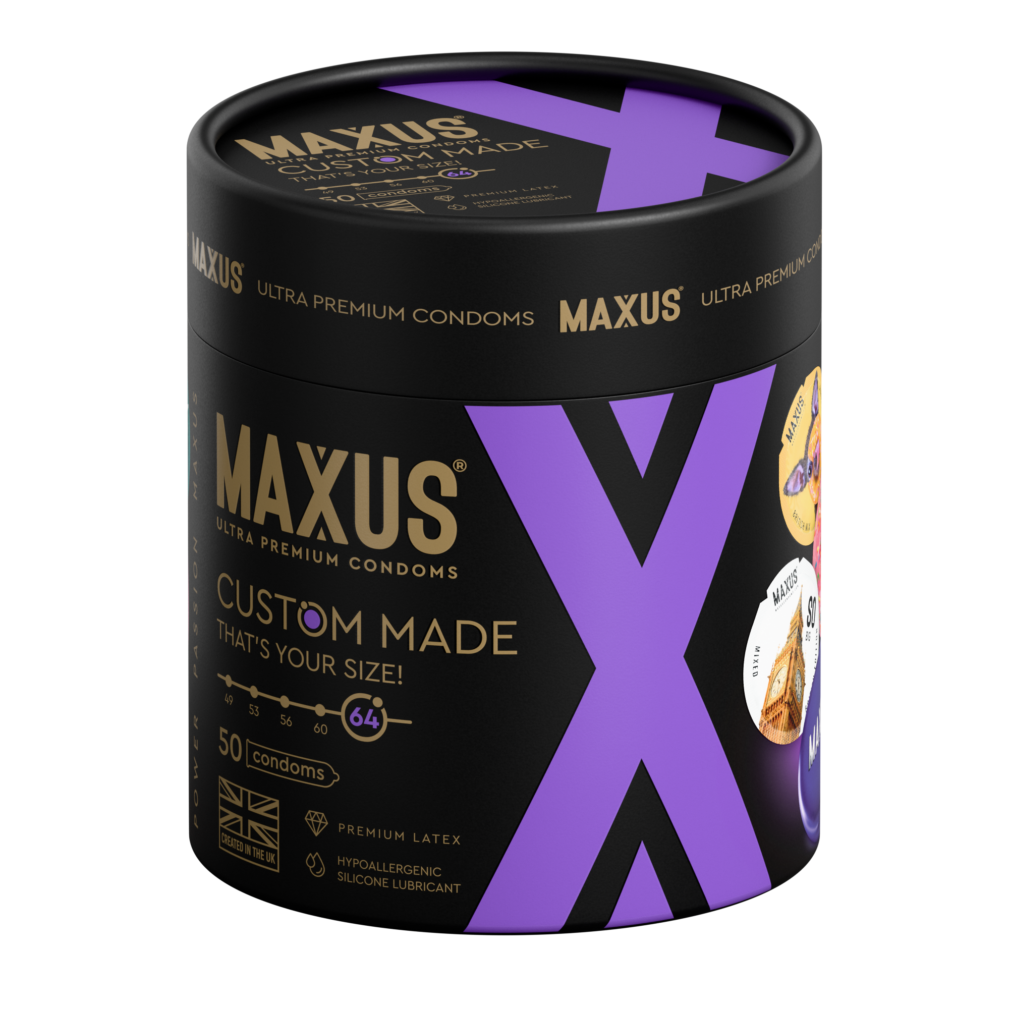 Презервативы MAXUS Custom Made 64 №50 в железном кейсе, увеличенные X-Edition, 50 шт_5
