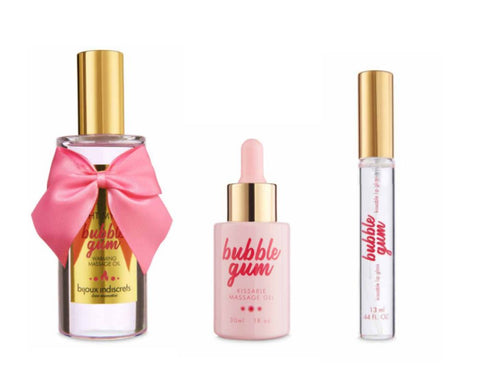 Набор Bijoux Indiscrets Bubble Gum Play Kit: блеск для губ, разогревающее масло, лубрикант 2в1_1