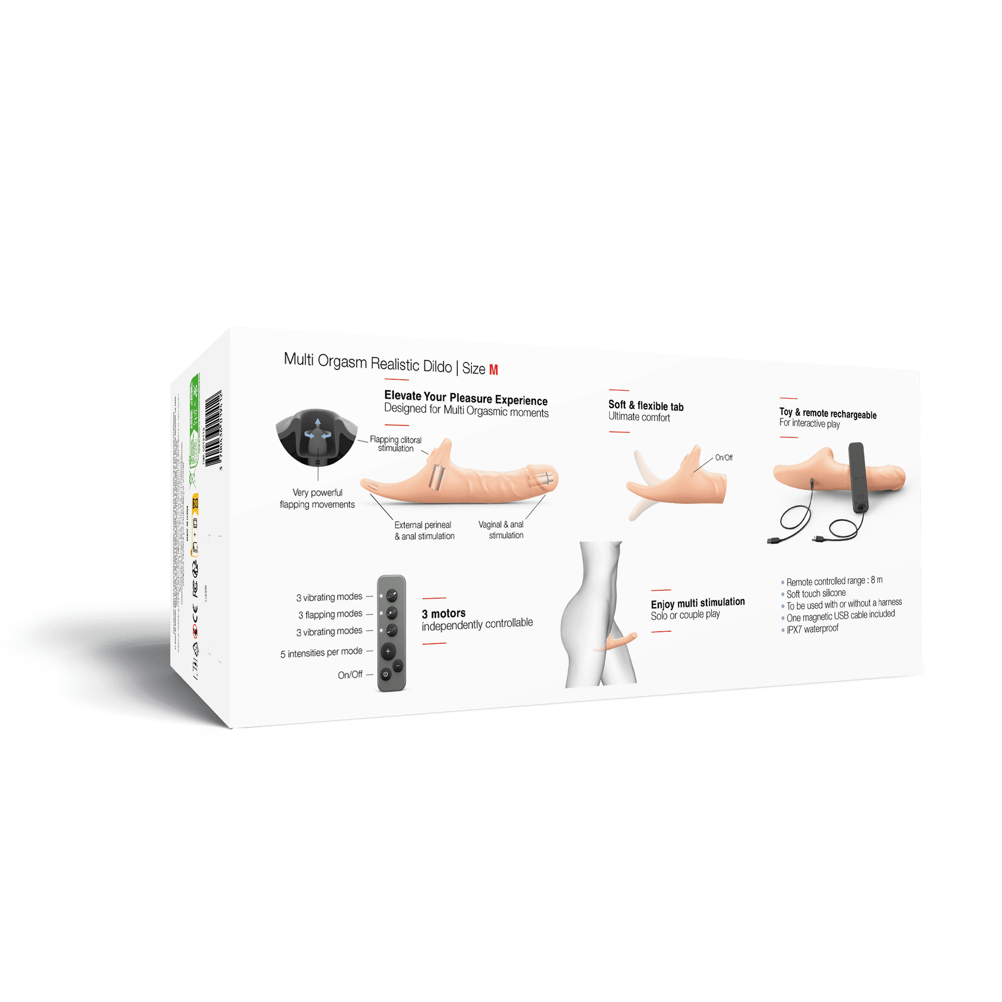 Фаллоимитатор Strap-on-me MULTI ORGASM REALISTIC DILDO с стимуляцией клитора и вибрацией M, телесный_4