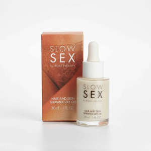 Масло для тела и волос с шиммером Bijoux Indiscrets Hair and Skin Shimmer Dry Oil - SLOW SEX, 30 мл_1 Масло для тела и волос с шиммером Bijoux Indiscrets Hair and Skin Shimmer Dry Oil - SLOW SEX, 30 мл_1