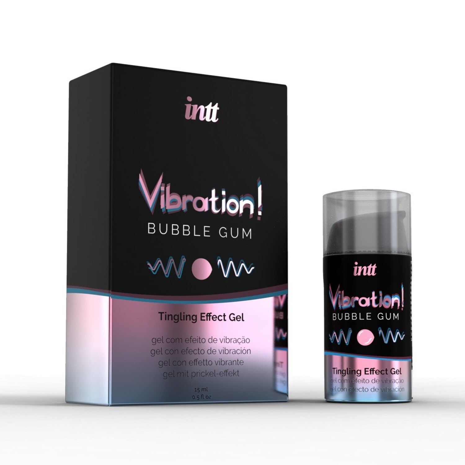 Жидкий интимный гель с эффектом вибрации Intt Bubble Gum, 15мл_3