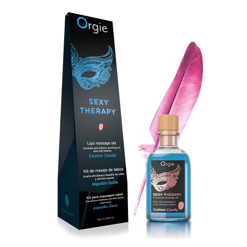 Комплект для игр Orgie Lips Massage со вкусом сахарной ваты (съедобное масло, перо) 100мл_2 Комплект для игр Orgie Lips Massage со вкусом сахарной ваты (съедобное масло, перо) 100мл_2