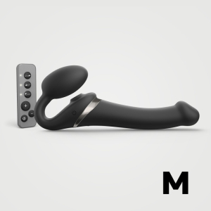 Гибкий страпон Strap-on-me MULTI ORGASM с имитацией оральных ласк и вибрацией, черный, M_9 Гибкий страпон Strap-on-me MULTI ORGASM с имитацией оральных ласк и вибрацией, черный, M_9