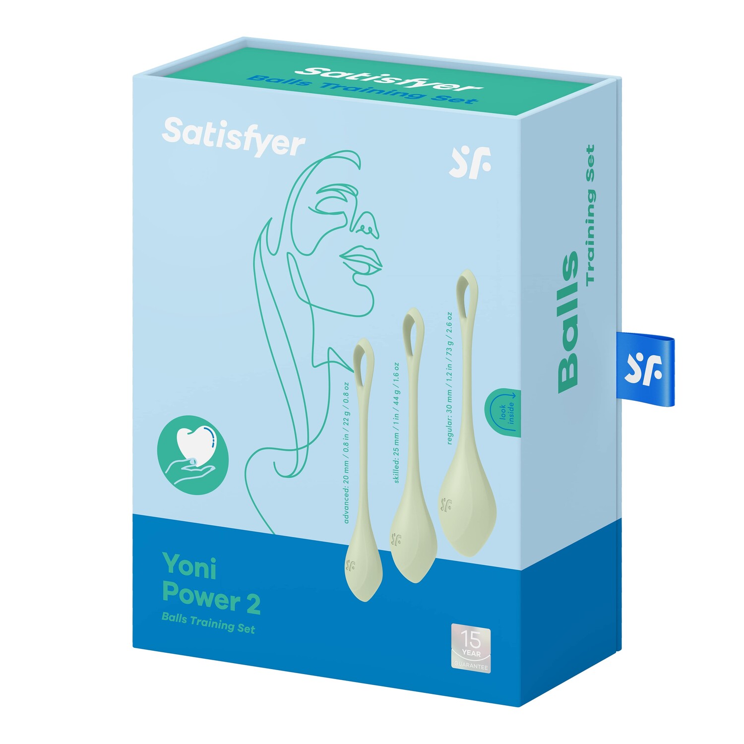 Набор одинарных вагинальных шариков Satisfyer Yoni Power 2, салатовый_1