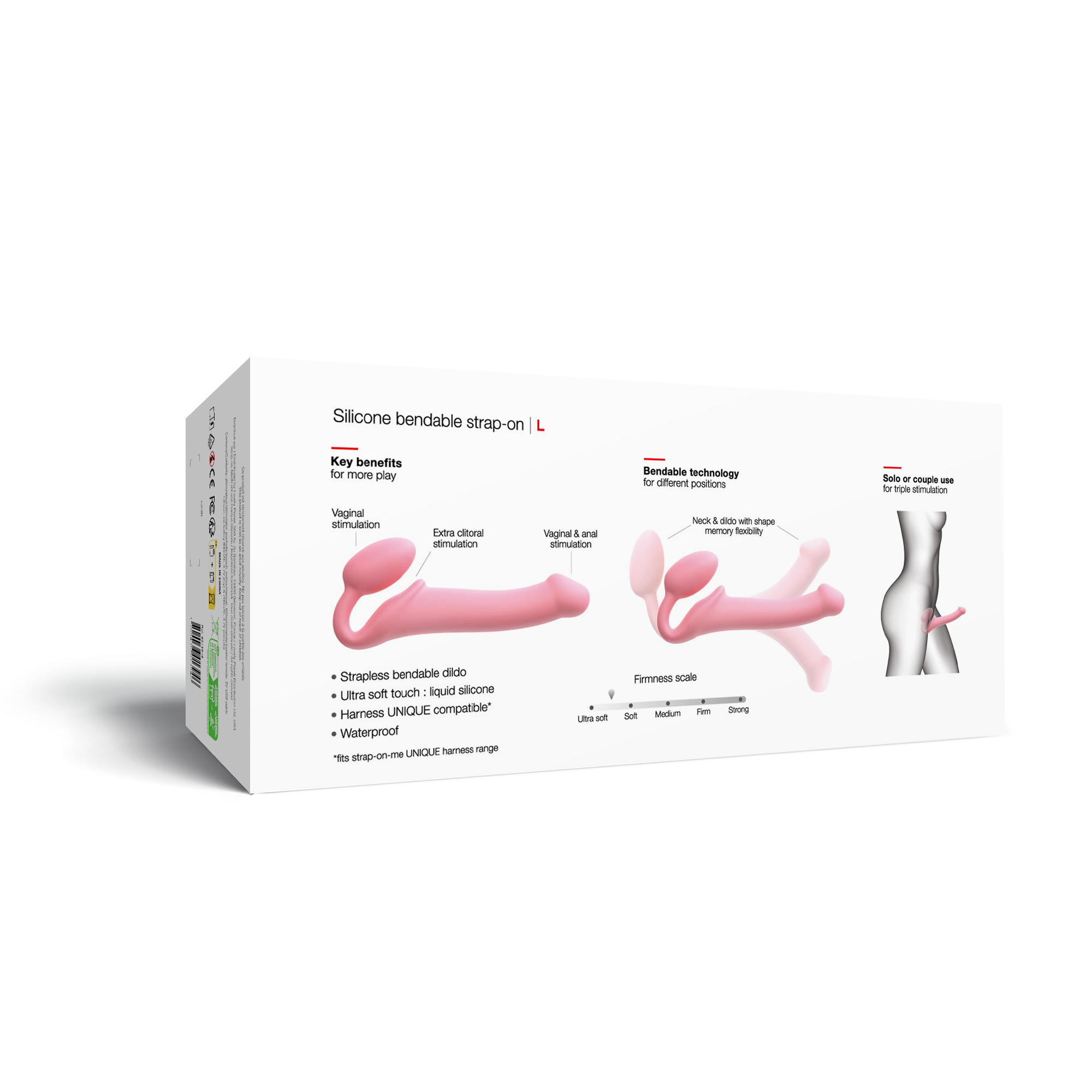 Гибкий страпон Strap-on-me Semi-Realiste, розовый, L_4