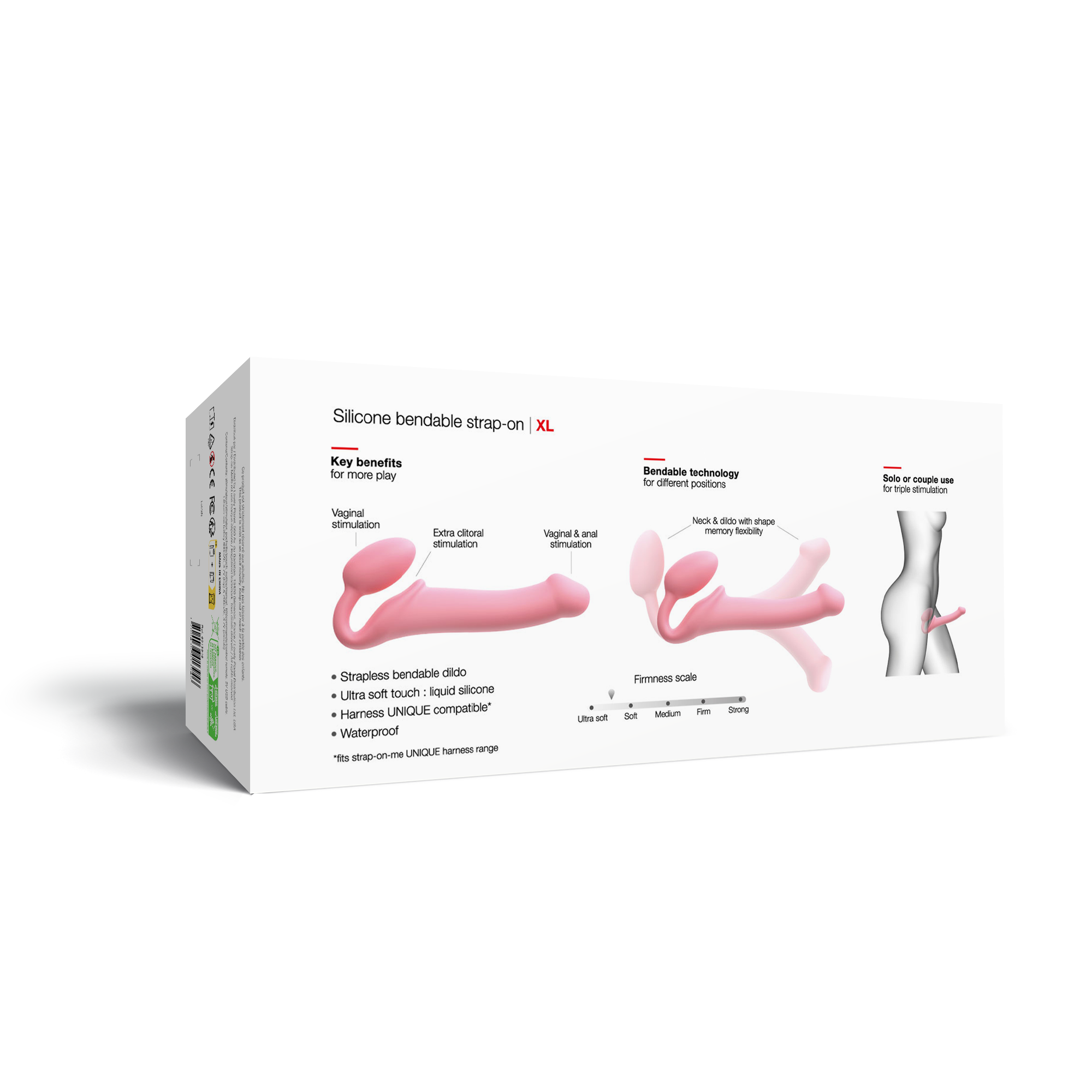 Гибкий страпон Strap-on-me Semi-Realiste, розовый, ХL_3