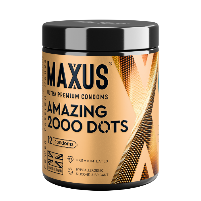 Презервативы MAXUS 2000 Amazing Dots №12 с железным кейсом, точечные, 12 шт_1