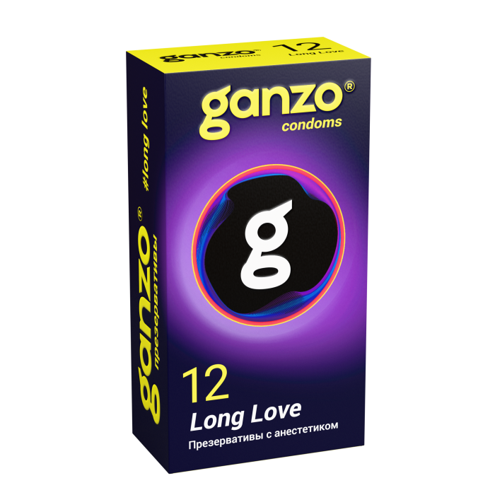 Презервативы Ganzo Long Love, с анестезирующим эффектом, латекс, 18 см, 12 шт._1