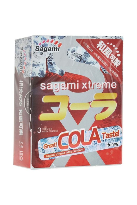 Презервативы Sagami Xtreme Cola с ароматом колы 3 шт._1