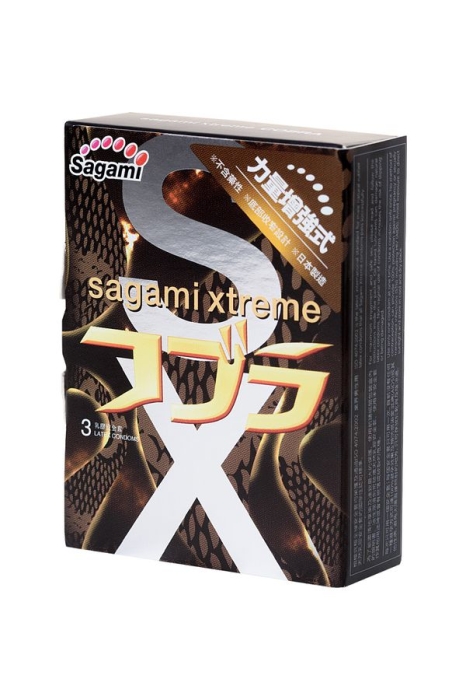 Презервативы Sagami Xtreme Cobra, конусообразные, супер-облегающие, 3 шт._4