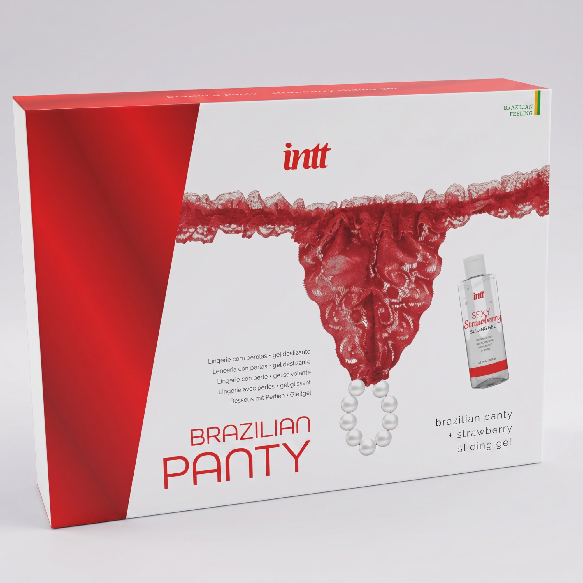 Набор Intt Brazilian Sliding Gel Strawberry + повязка (красная)_1