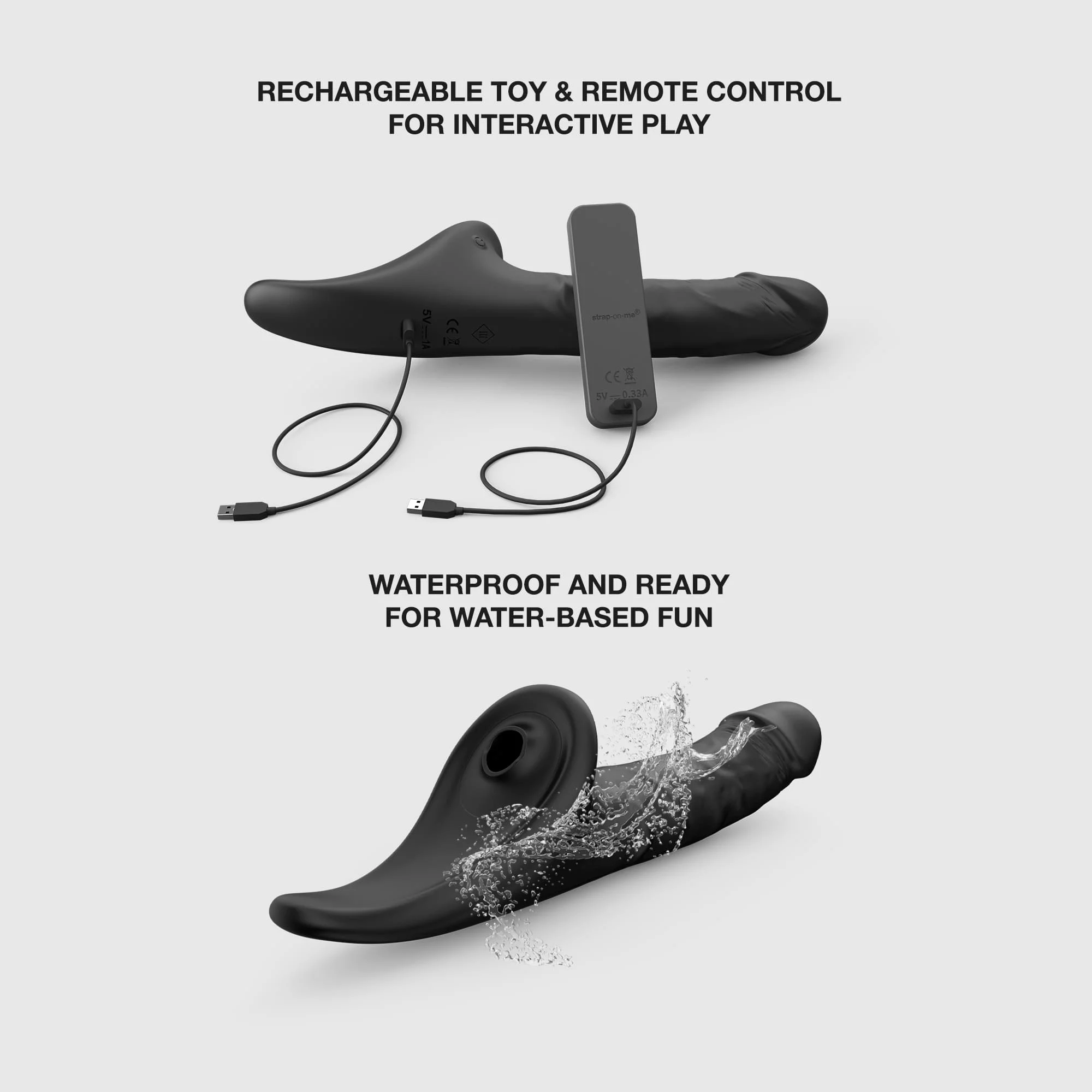 Фаллоимитатор Strap-on-me MULTI ORGASM REALISTIC c клиторальной стимуляцией и вибрацией, M, черный_5