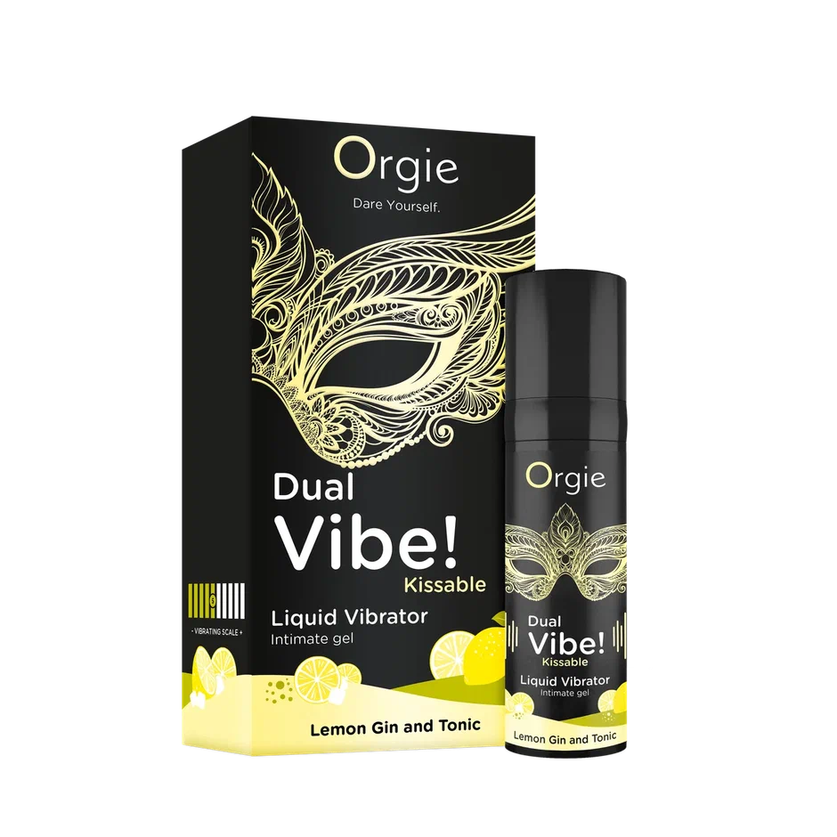 Съедобный гель с вибрацией Orgie DUAL VIBE! со вкусом коктейля LEMON GIN AND TONIC 15мл_3