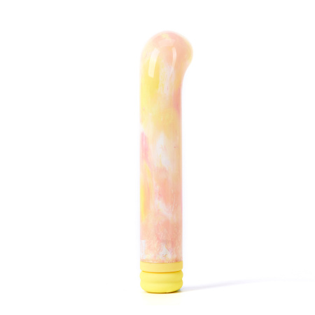 Компактный вибратор из стекла BeYourLover Magic Cane, желтый_4