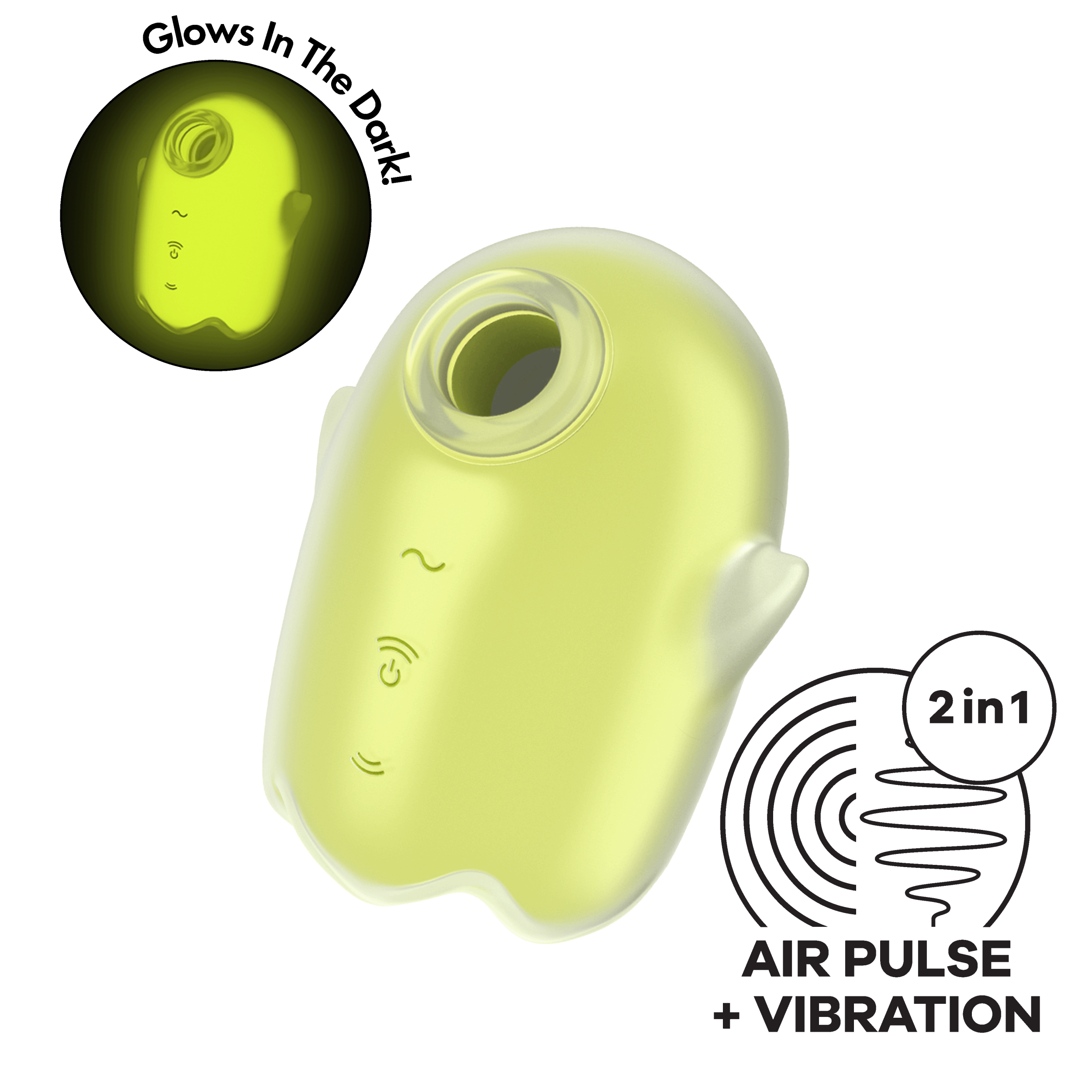 Светящийся вакуумный стимулятор Satisfyer Glowing Ghost, желтый_1