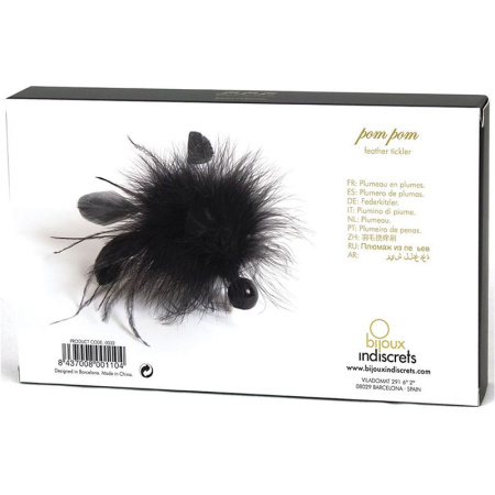 Кисточка перьевая Bijoux Indiscrets Pom Pom - feather tickler, черная_1