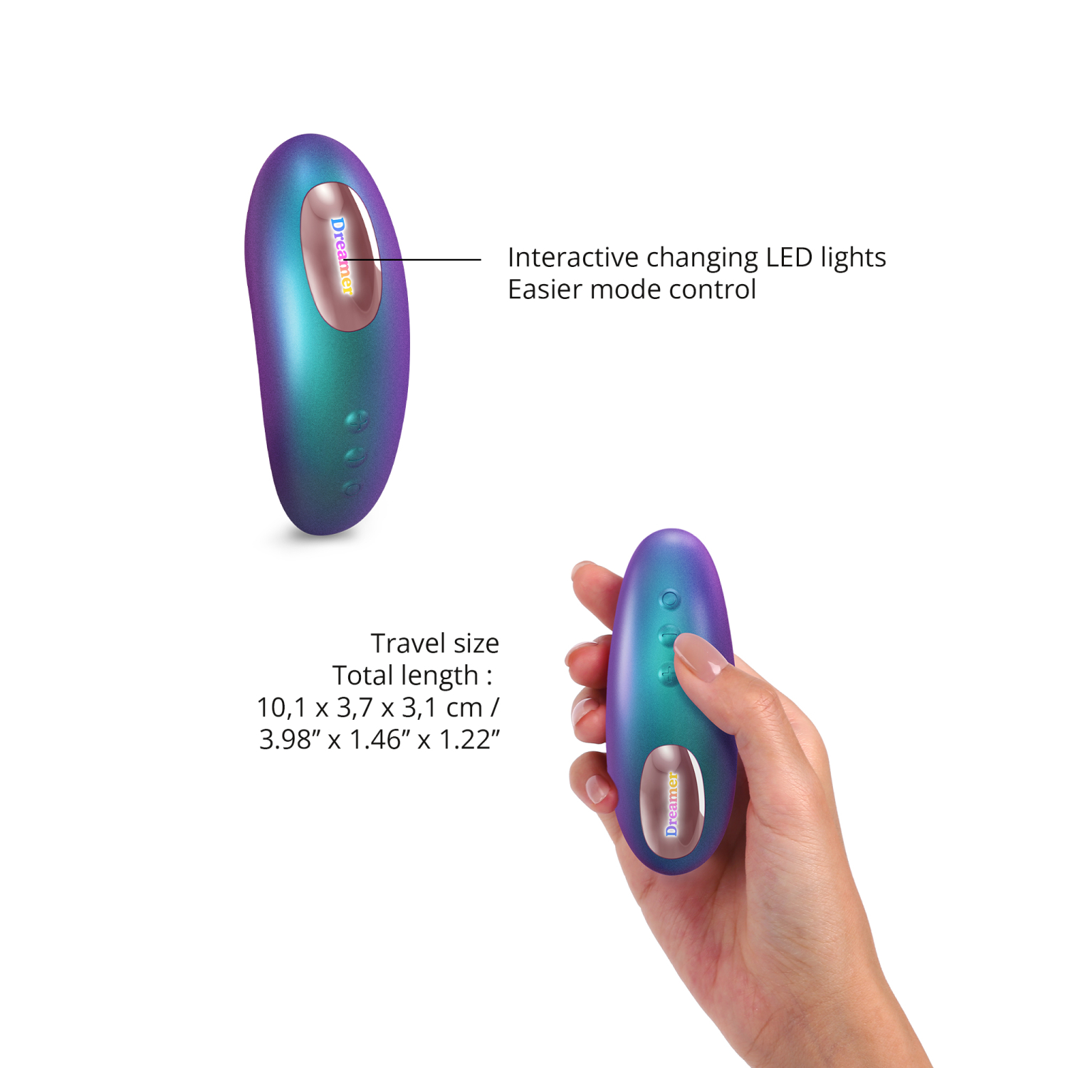 Стимулятор клитора с язычком Love to Love DREAMER - IRIDESCENT TURQUOISE_2