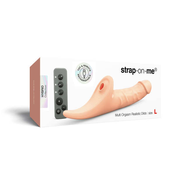 Фаллоимитатор Strap-on-me MULTI ORGASM REALISTIC DILDO с стимуляцией клитора и вибрацией L, телесный_4