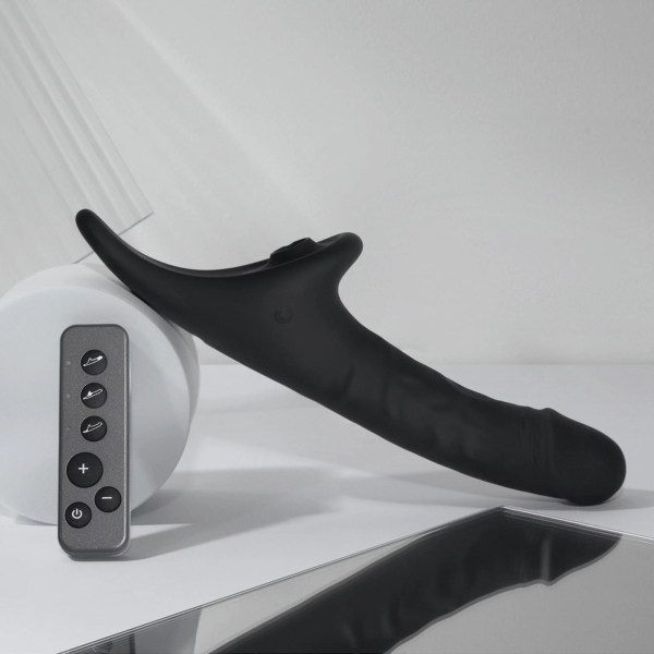 Фаллоимитатор Strap-on-me MULTI ORGASM REALISTIC DILDO с стимуляцией клитора и вибрацией, L, черный_3