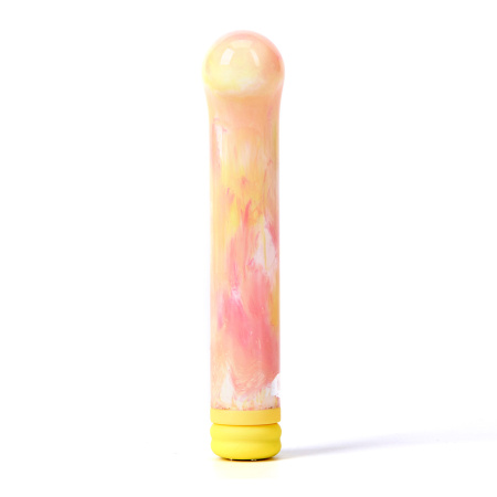 Компактный вибратор из стекла BeYourLover Magic Cane, желтый_3