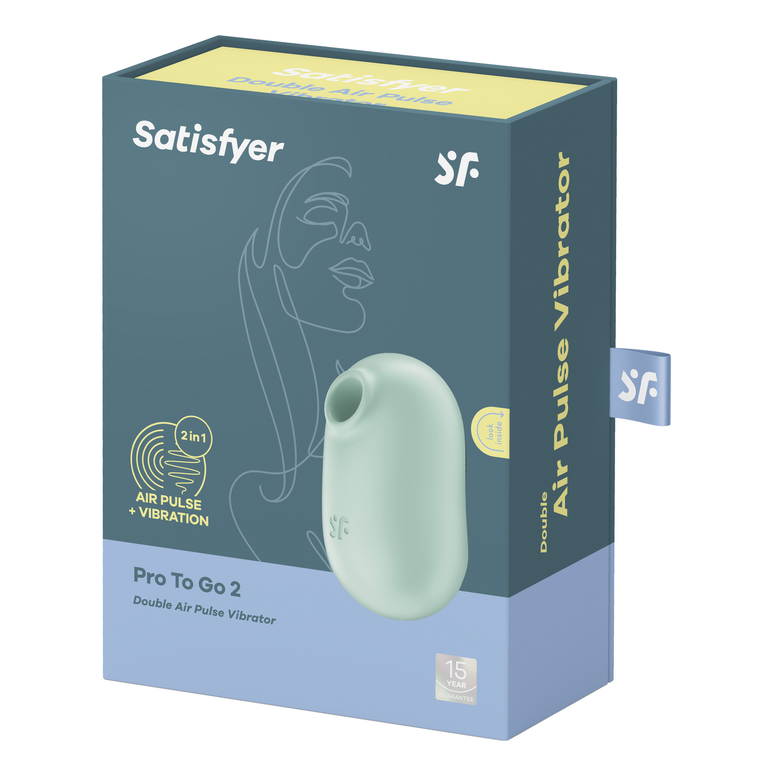 Вакуумно-клиторальный стимулятор с вибрацией Satisfyer Pro To Go 2, мятный_5