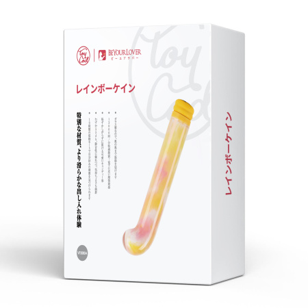 Компактный вибратор из стекла BeYourLover Magic Cane, желтый_10