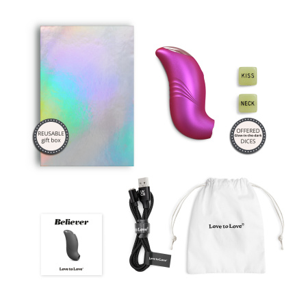 Вакуумно-волновой стимулятор Love to Love BELIEVER - IRIDESCENT BERRY_4