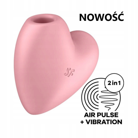Вакуумно-волновой стимулятор с вибрацией Satisfyer Cutie Heart, розовый_1