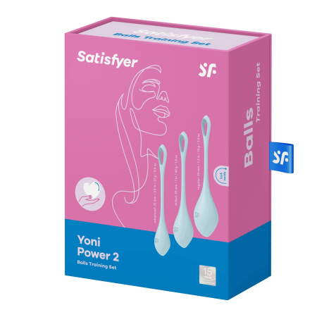 Набор одинарных вагинальных шариков Satisfyer Yoni Power 2, голубой_1
