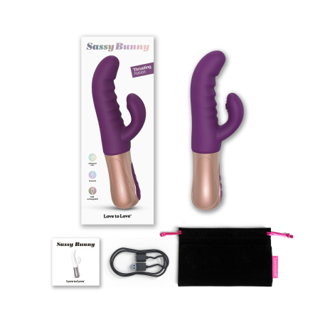 Вибратор кролик Love to Love SASSY BUNNY - PURPLE RAIN с возвратно-поступательными движениями_5
