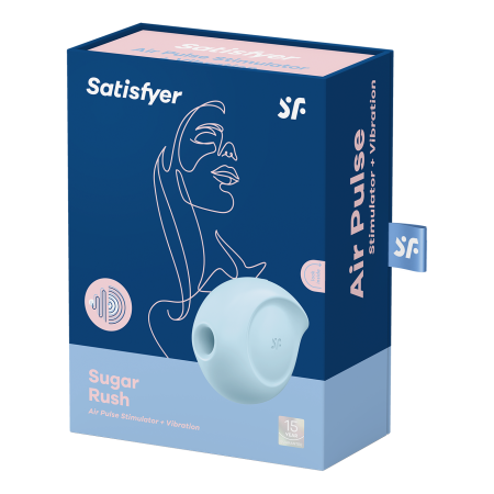 Вакуумно-волновой стимулятор с вибрацией Satisfyer Sugar Rush, голубой_6