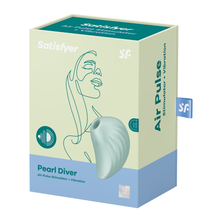 Вакуумно-волновой стимулятор с вибрацией Satisfyer Pearl Diver, мятный_6